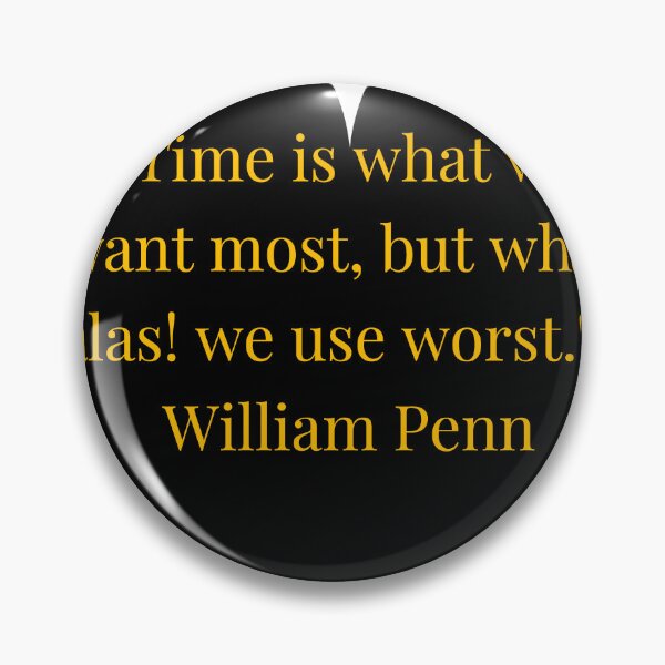 Item preview, William Penn Quote – Gold Text Black Heart designed and sold by TheIconSmith.