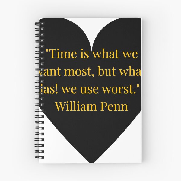 Item preview, Cita de William Penn – Corazón negro con texto dorado designed and sold by TheIconSmith.