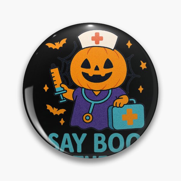 Item preview, Say Boo to the Flu Pumpkin Nurse designed and sold by DoArtITa.