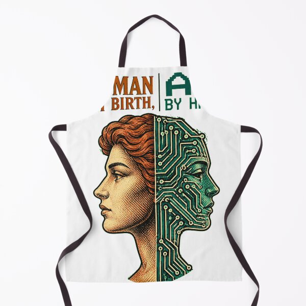 Aperçu de l'œuvre Humain par naissance, IA par habitude | T-shirt technique graphique audacieux pour hommes et femmes créée et vendue par RokomariFabric.