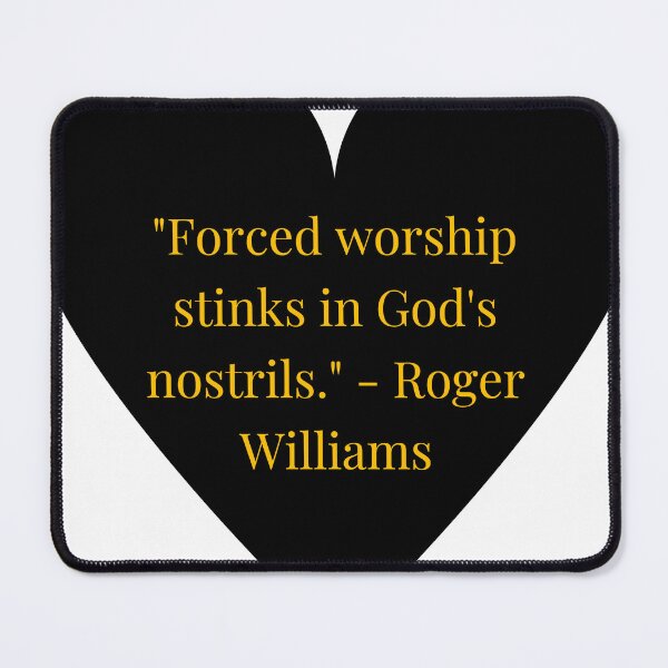 Item preview, Roger Williams Quote – Gold Text Black Heart designed and sold by TheIconSmith.