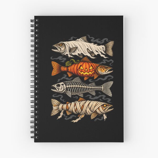 Item preview, Halloween Trout Fish Ghost Pumpkin Skeleton Mummy Fishing designed and sold by alanxgoldberger.