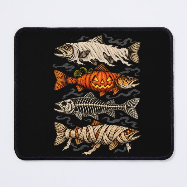 Item preview, Halloween Trout Fish Ghost Pumpkin Skeleton Mummy Fishing designed and sold by alanxgoldberger.