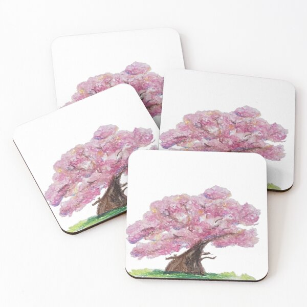 Item preview, Cherry Blossom Tree - Pink Sakura Oil Pastel Art designed and sold by MOE'S LITTLE GALLERY.
