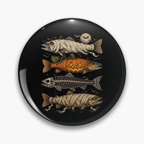 Item preview, Halloween Trout Fish Ghost Pumpkin Skeleton Mummy designed and sold by alanxgoldberger.