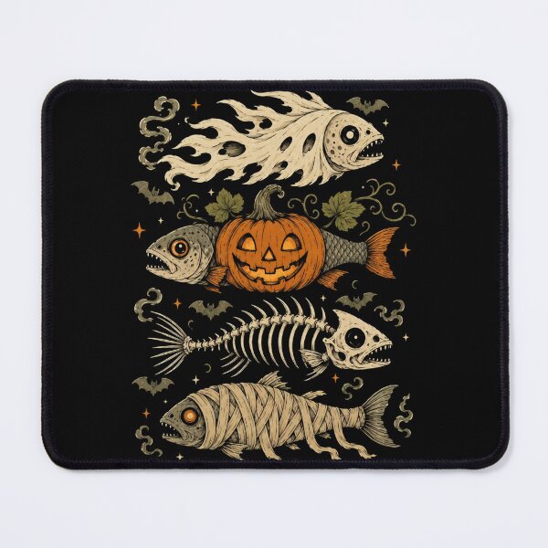 Item preview, Halloween Trout Fish Ghost Pumpkin Skeleton Mummy designed and sold by alanxgoldberger.