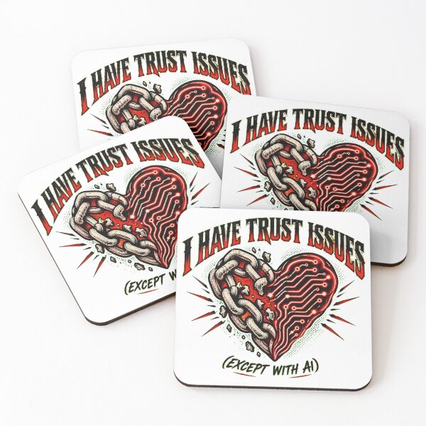 Item preview, Trust Issues Except With AI Shirt | Dark Humor Streetwear Graphic Tee designed and sold by RokomariFabric.
