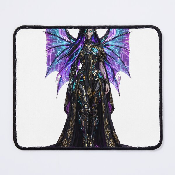 Item preview, Cyber Lilith - Neon Circuit Wings - Futuristic Gothic Queen - Sparkling Wire Text designed and sold by Csaba1983.