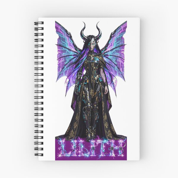 Item preview, Cyber Lilith - Neon Circuit Wings - Futuristic Gothic Queen - Sparkling Wire Text designed and sold by Csaba1983.