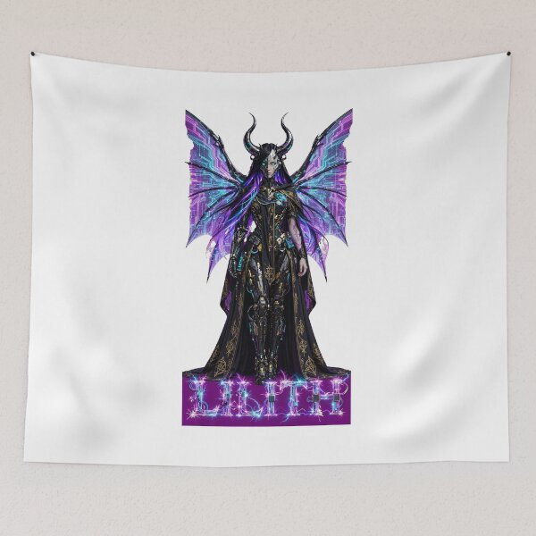Item preview, Cyber Lilith - Neon Circuit Wings - Futuristic Gothic Queen - Sparkling Wire Text designed and sold by Csaba1983.