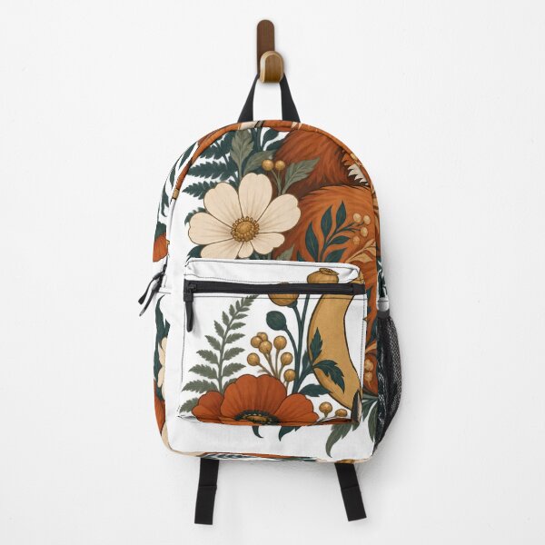 Item preview, Sleeping Fox with Crescent Moon and Wildflowers – Woodland Cottagecore Art designed and sold by Pixel & Ponder.