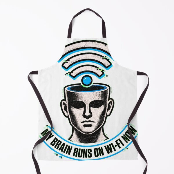 Item preview, My Brain Runs on WiFi Now Shirt | Funny Tech Dependency Graphic Tee designed and sold by RokomariFabric.