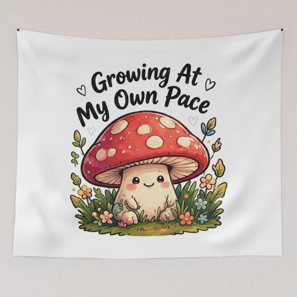 Item preview, Growing At My Own Pace Cute Mushroom designed and sold by Nunaprettyshop.