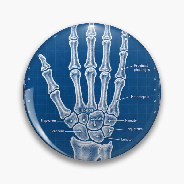 Item preview, Anatomy Hand Bones Blueprint Physical Therapy Sticker designed and sold by isokinetic.