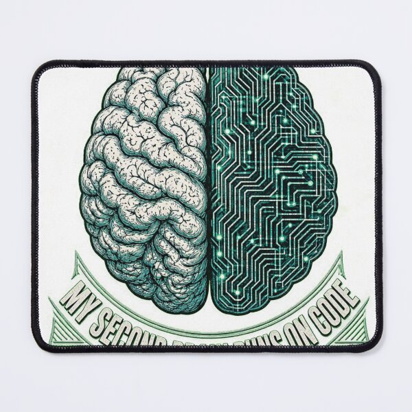 Item preview, My Second Brain Runs on Code Shirt | Sleek Tech Graphic Tee for Men and Women designed and sold by RokomariFabric.