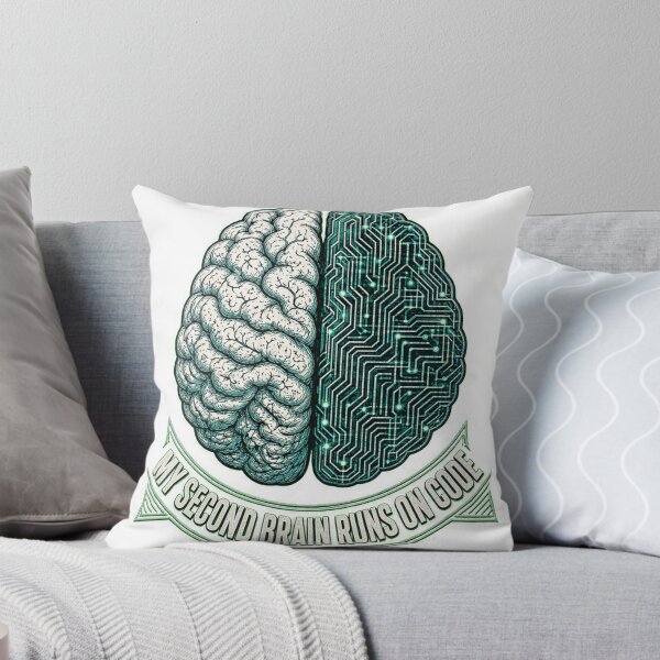 Item preview, My Second Brain Runs on Code Shirt | Sleek Tech Graphic Tee for Men and Women designed and sold by RokomariFabric.