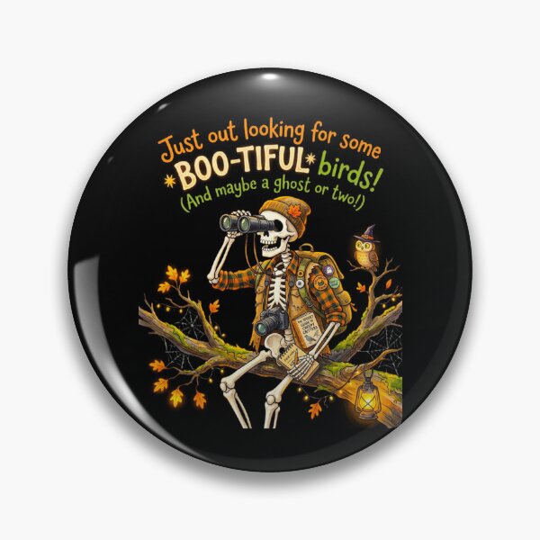 Item preview, Boo-Tiful Birds Funny Skeleton Birdwatching Halloween Bird designed and sold by alanxgoldberger.