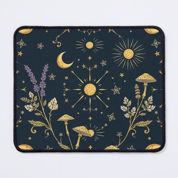 Item preview, Celestial Moon Mushroom Botanical Pattern designed and sold by PunchDrop.