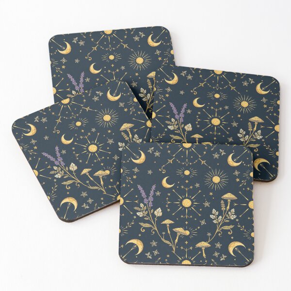 Item preview, Celestial Moon Mushroom Botanical Pattern designed and sold by PunchDrop.
