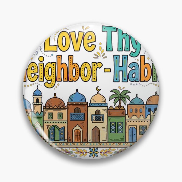 Item preview, Love Thy Neighbor Habibi - Colorful Arabic Village Houses designed and sold by HabibiNest.