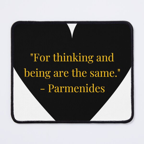 Item preview, Parmenides Quote – Gold Text Black Heart designed and sold by TheIconSmith.