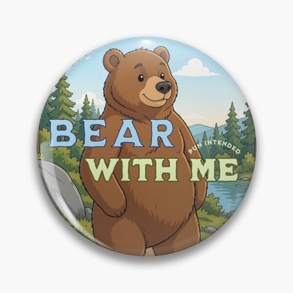 Item preview, Bear With Me Funny Cute Animal Pun Illustration designed and sold by littleblued.