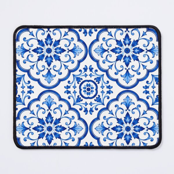 Item preview, Blue and White Moroccan Floral Mandala Pattern designed and sold by CreativeCharmCo.