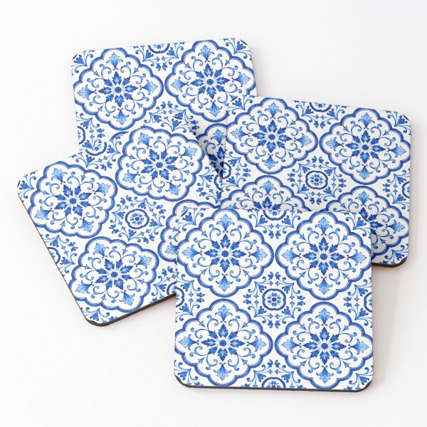 Item preview, Blue and White Moroccan Floral Mandala Pattern designed and sold by CreativeCharmCo.