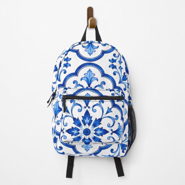Item preview, Blue and White Moroccan Floral Mandala Pattern designed and sold by CreativeCharmCo.