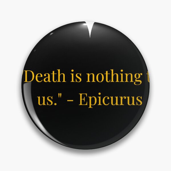 Item preview, Epicurus Quote – Gold Text Black Heart designed and sold by TheIconSmith.