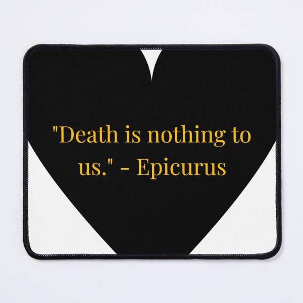 Item preview, Epicurus Quote – Gold Text Black Heart designed and sold by TheIconSmith.