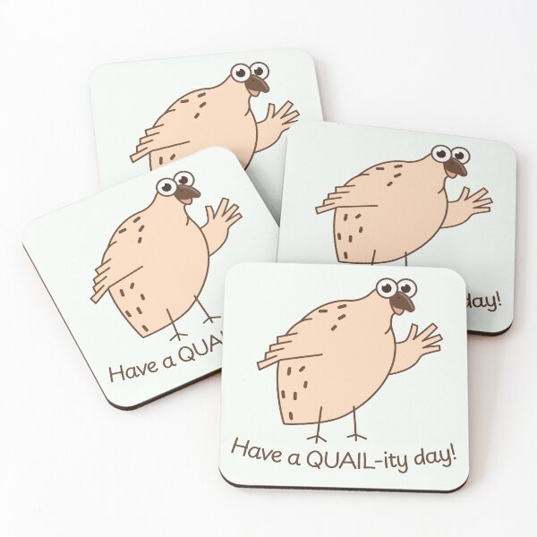 Item preview, Cute Quail Pun - Have a QUAIL-ity Day Positive Quote designed and sold by AnnaDesertArt.