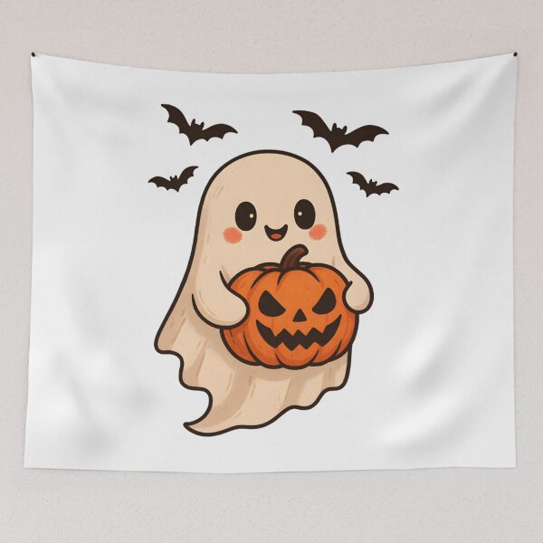 Item preview, Cute Ghost with Pumpkin for Halloween Costume Party Spooky designed and sold by JaredDeShop.