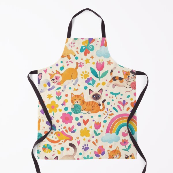 Item preview, cute cats and dogs seamless pattern, rainbow floral pet lovers Colorful Animal designed and sold by ArtDesignTp.