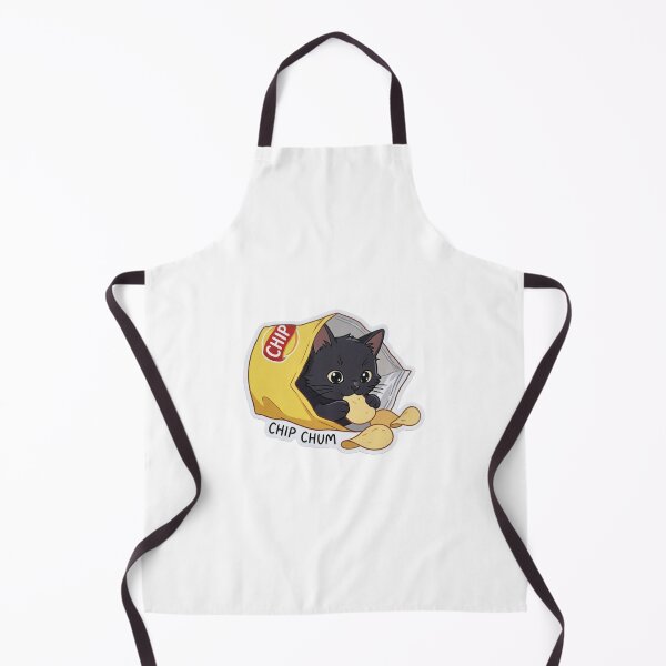 Item preview, Cute Black Cat Eating Chips Sticker - Chip Chum Decala designed and sold by LittleStickerPlanet.