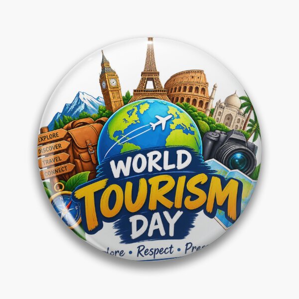 Item preview, World Tourism Day Travel Adventure Explore the World Design designed and sold by CreativeNest Prints.