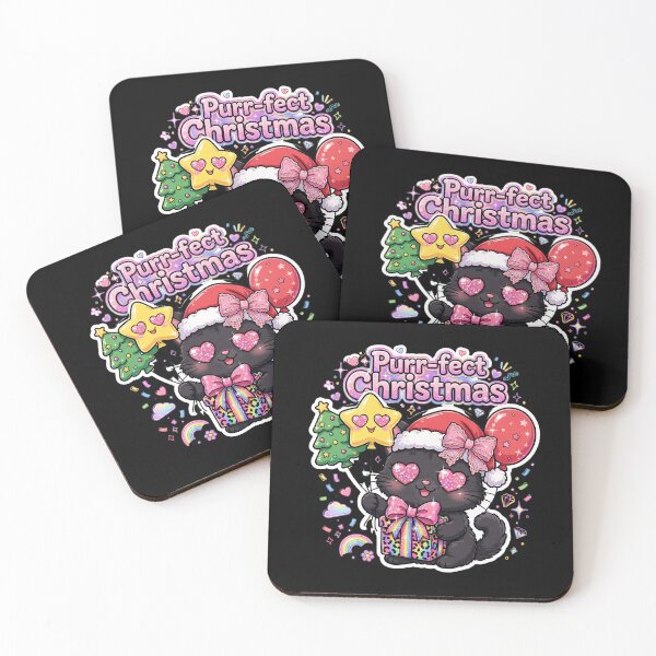 Item preview, Lisa Frank Christmas Black Cat Purr-fect Christmas Neon 90s Kawaii Balloons designed and sold by HealingEraInk.