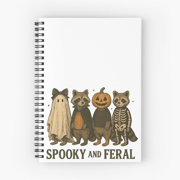 Item preview, Spooky and Feral Raccoons Halloween Costume Lineup designed and sold by DoArtITa.