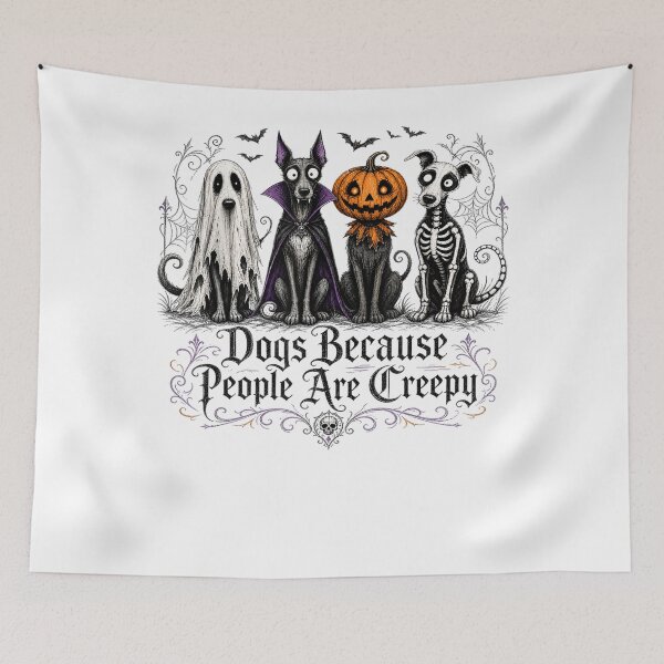 Artikelvorschau, Dogs Because People are Creepy Spooky Dog Halloween entworfen und verkauft von JaredDeShop.