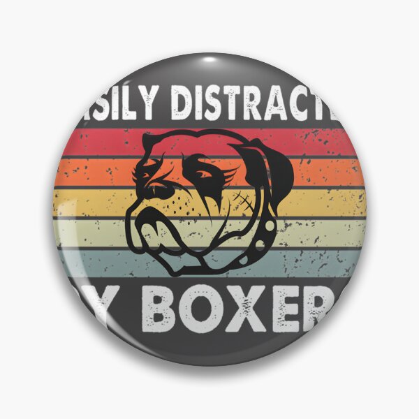 Item preview, Easily Distracted by Boxers Vintage Retro Style Dog Lover Design designed and sold by kalaza1996.