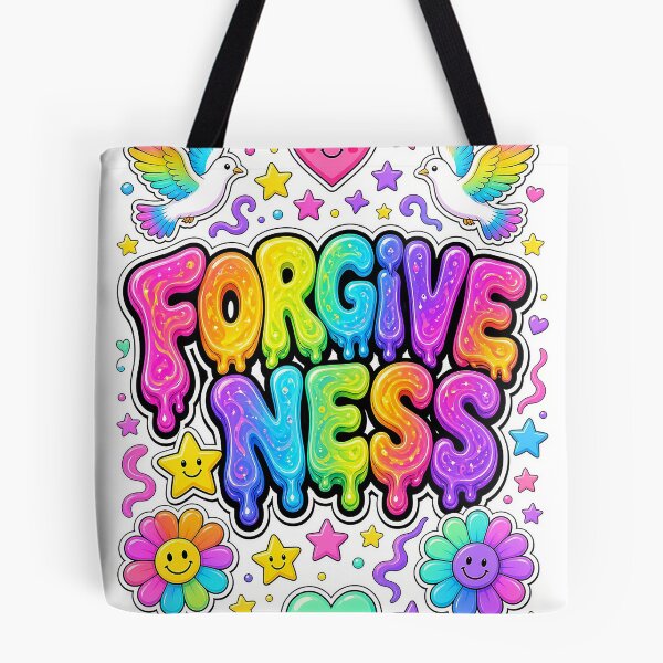 Item preview, Forgiveness Funky Pop Art Design – Vibrant Healing Graphic Print for Peace & Free Spirits designed and sold by The Crazy Monkey Design Studio.