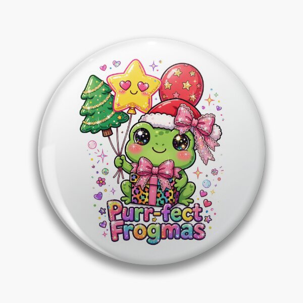 Item preview, Lisa Frank Christmas Frog Purr-fect Frogmas Neon 90s Retro Balloons Gift designed and sold by HealingEraInk.
