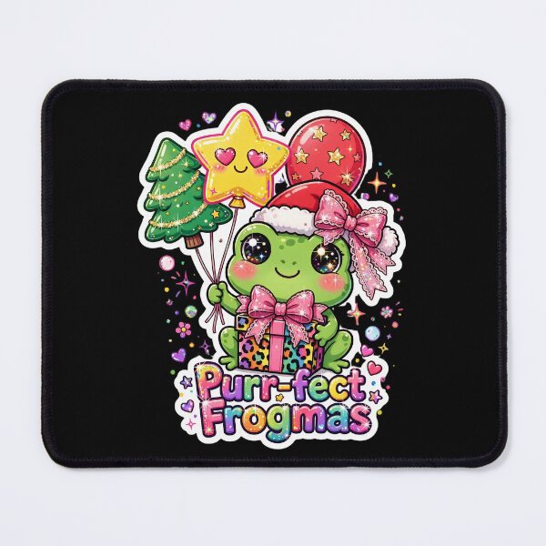 Item preview, Lisa Frank Christmas Frog Purr-fect Frogmas Neon 90s Retro Balloons Gift designed and sold by HealingEraInk.