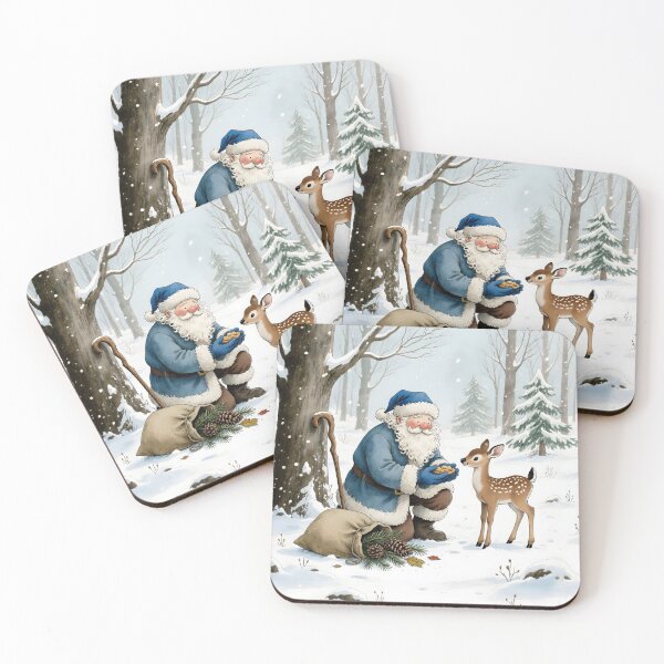 Item preview, Santa and Deer Christmas Woodland designed and sold by Connys Colorful World.