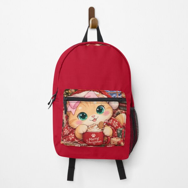 Item preview, Merry Christmas Cozy Cat With Hot Cocoa designed and sold by Luna's World - Moody Vibes Studio.