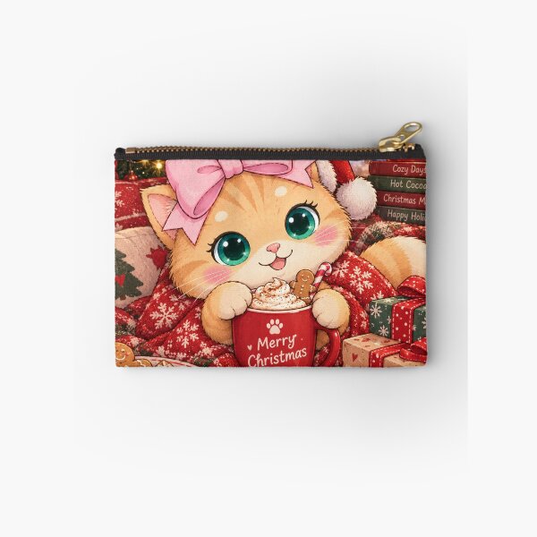 Item preview, Merry Christmas Cozy Cat With Hot Cocoa designed and sold by Luna's World - Moody Vibes Studio.