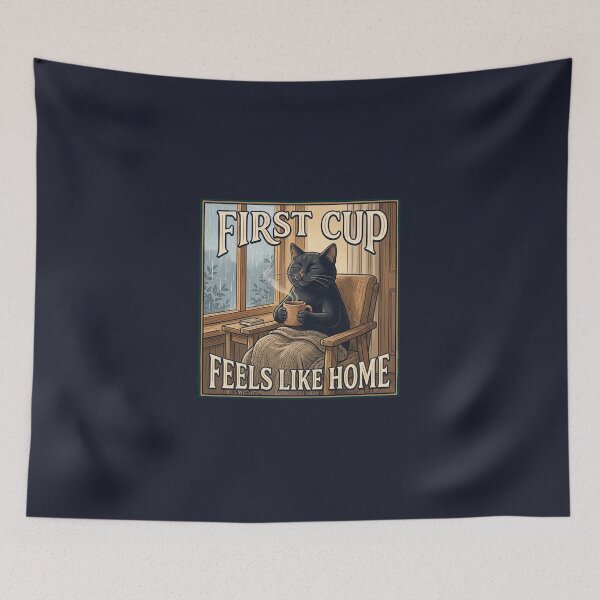 Item preview, First Cup Feels Like Home designed and sold by QuietNovaShop.