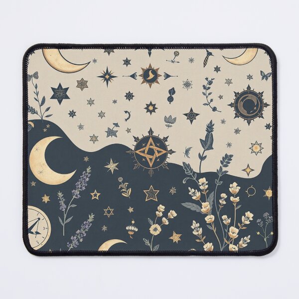 Item preview, Celestial Moon Stars Botanical Pattern designed and sold by PunchDrop.