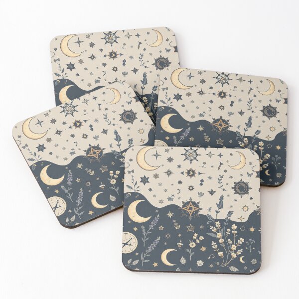 Item preview, Celestial Moon Stars Botanical Pattern designed and sold by PunchDrop.