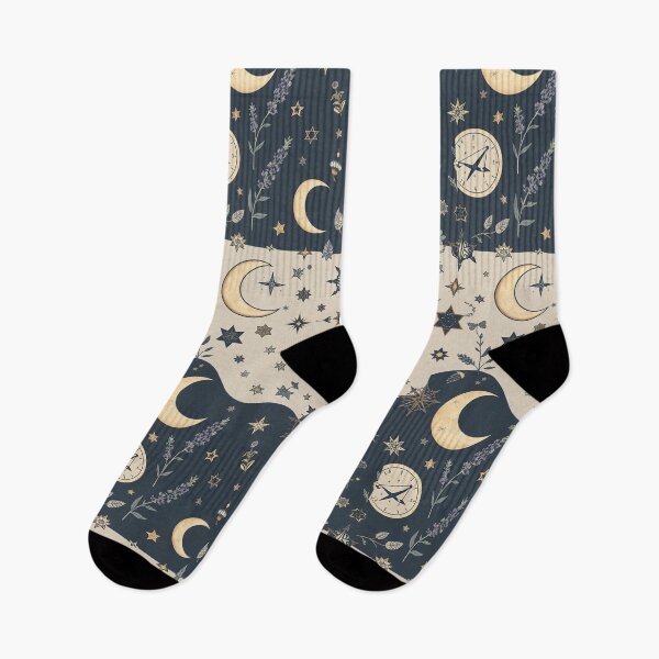 Item preview, Celestial Moon Stars Botanical Pattern designed and sold by PunchDrop.